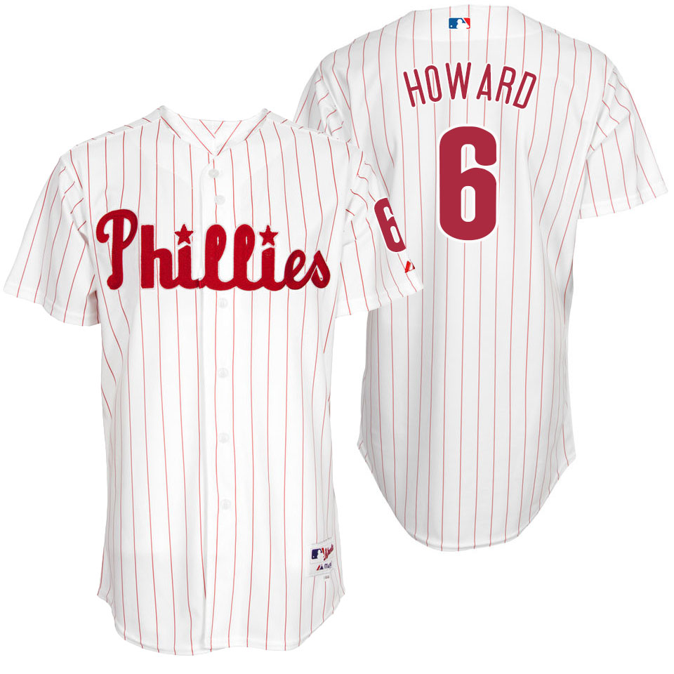 Philadelphia Phillies Ryan Howard #6 Majestic White Authentic Turn Back the Clock Jersey