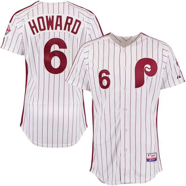 Philadelphia Phillies Ryan Howard #6 Majestic White Authentic Turn Back the Clock Jersey