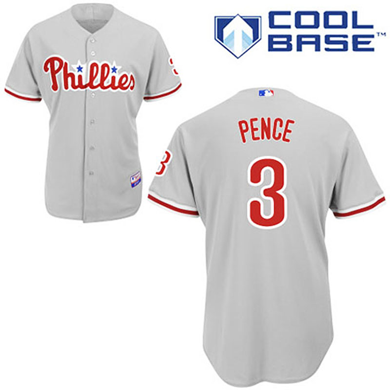 Philadelphia Phillies #3 Hunter Pence Grey Road Cool Base Jersey