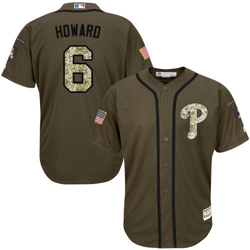 Philadelphia Phillies #6 Ryan Howard Olive Camo Stitched Baseball Jersey