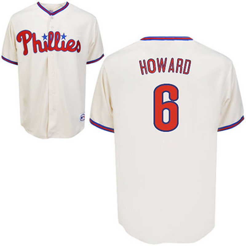 Philadelphia Phillies #6 Ryan Howard Youth Cream Alternate Home Jersey