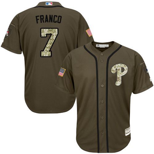 Philadelphia Phillies #7 Maikel Franco Olive Camo Stitched Baseball Jersey