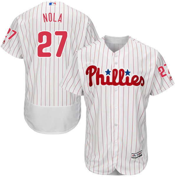 Philadelphia Phillies #27 Aaron Nola White Flexbase Authentic Collection Jersey