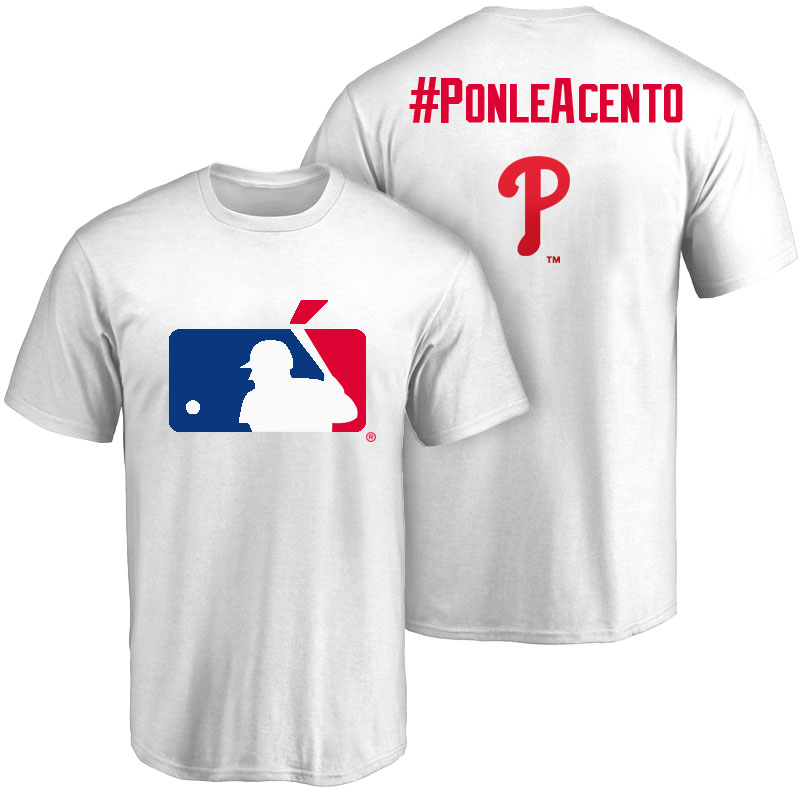 Philadelphia Phillies White Hispanic Heritage Month PonleAcento T-Shirt