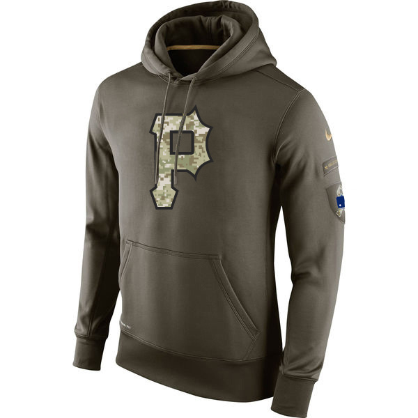 Pittsburgh Pirates Olive Salute To Service Pullover Hoodie