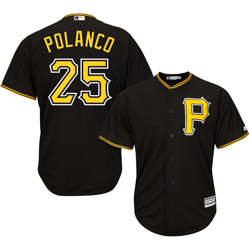 MLB Pittsburgh Pirates #25 Gregory Polanco Black Authentic Cool Base Jersey