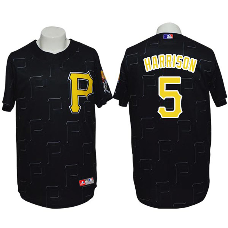 Pittsburgh Pirates #5 Josh Harrison Conventional 3D Version Black Jersey