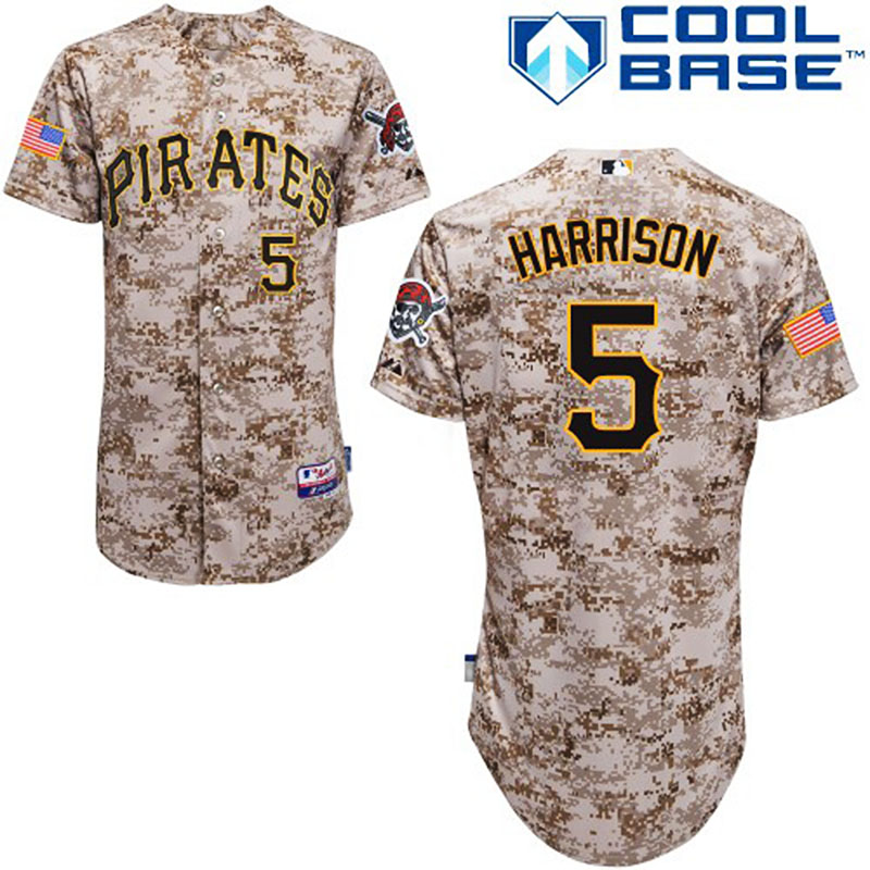 Pittsburgh Pirates #5 Josh Harrison Men's Authentic Camo Alternate Majestic MLB Cool Base Jersey