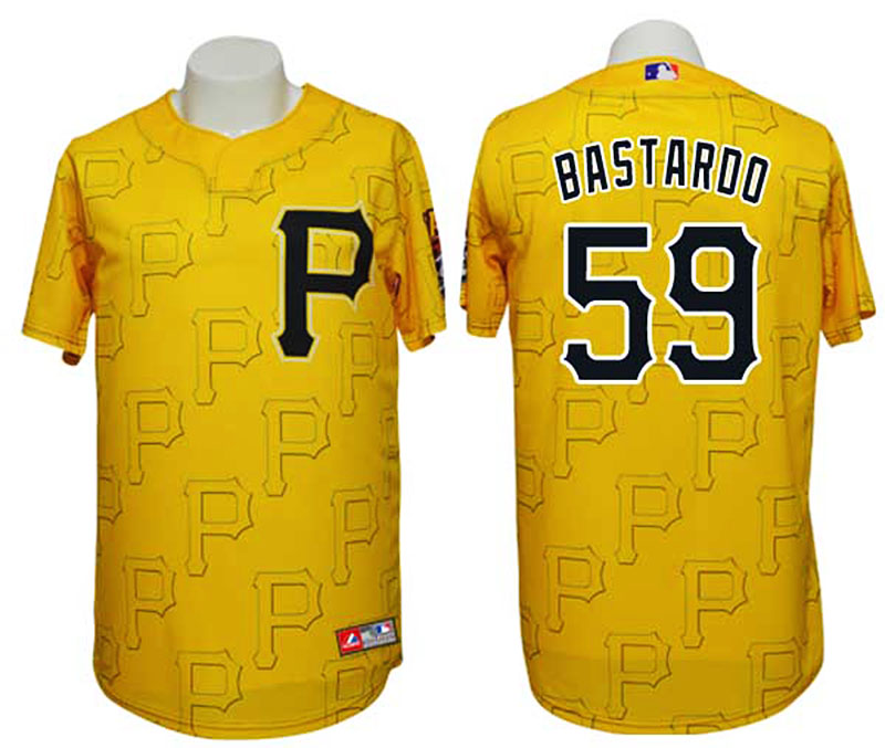 Pittsburgh Pirates #59 Antonio Bastardo Conventional 3D Version Gold Jersey