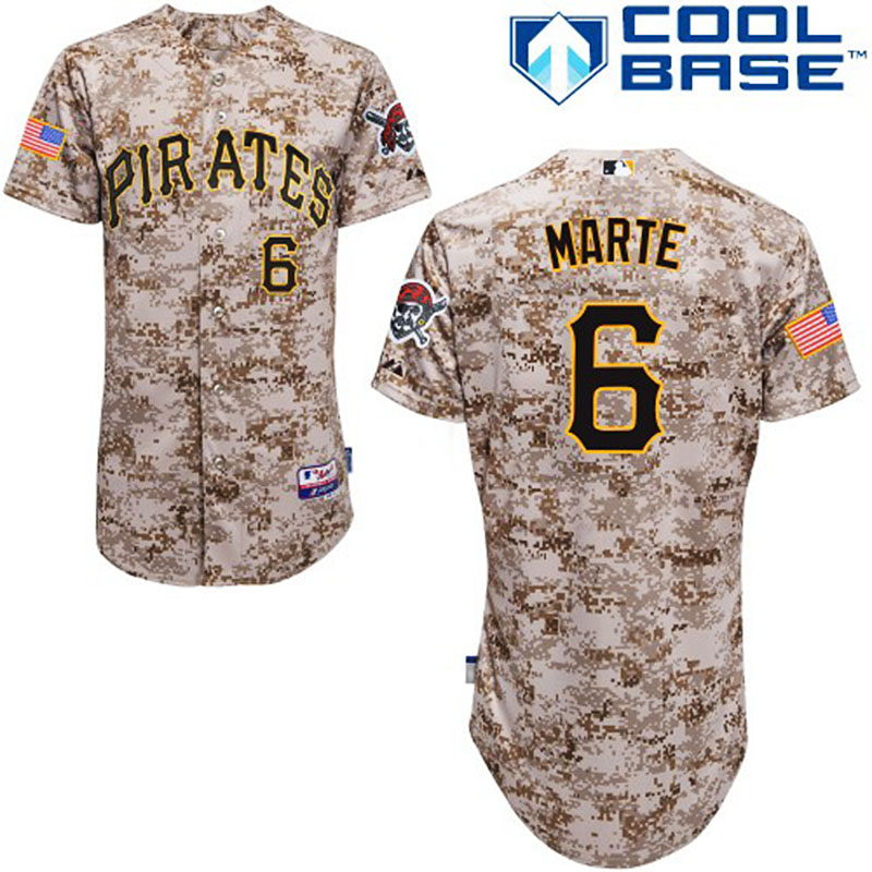 Pittsburgh Pirates #6 Starling Marte Men's Authentic Camo Alternate Majestic MLB Cool Base Jersey