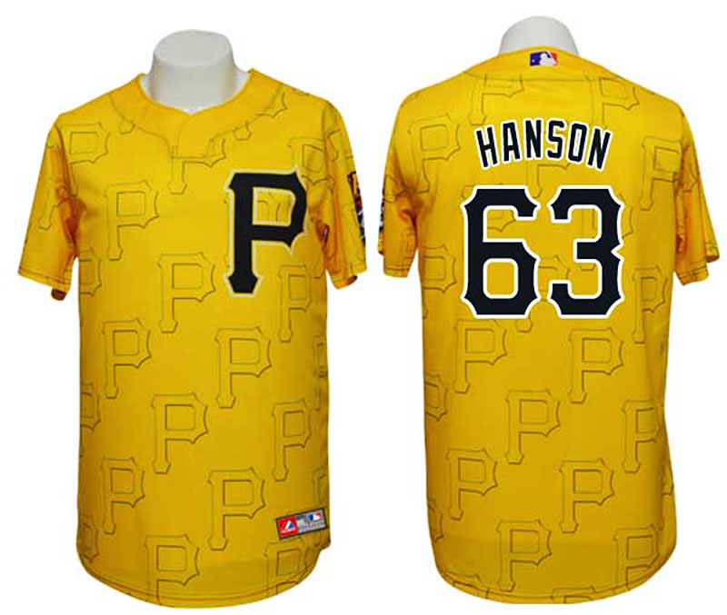 Pittsburgh Pirates #63 Alen Hanson Conventional 3D Version Gold Jersey