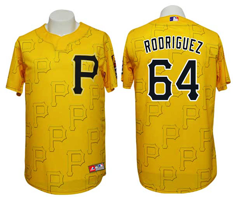 Pittsburgh Pirates #64 Joely Rodriguez Conventional 3D Version Gold Jersey