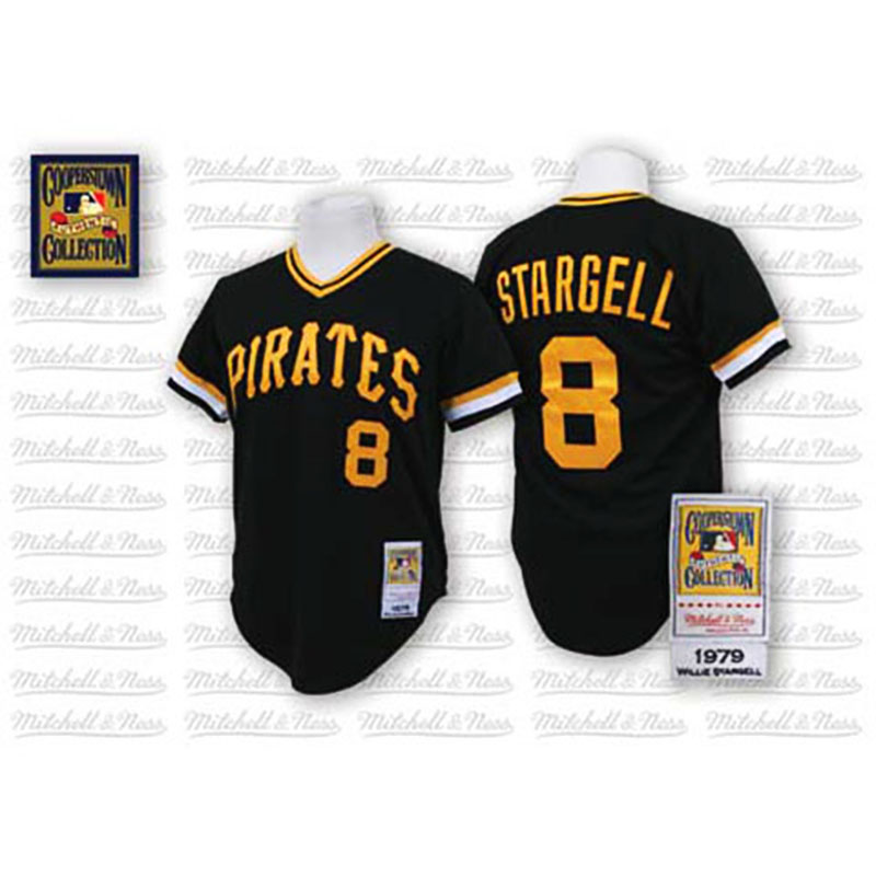 Pittsburgh Pirates #8 Willie Stargell Black Alternate Throwback Jersey