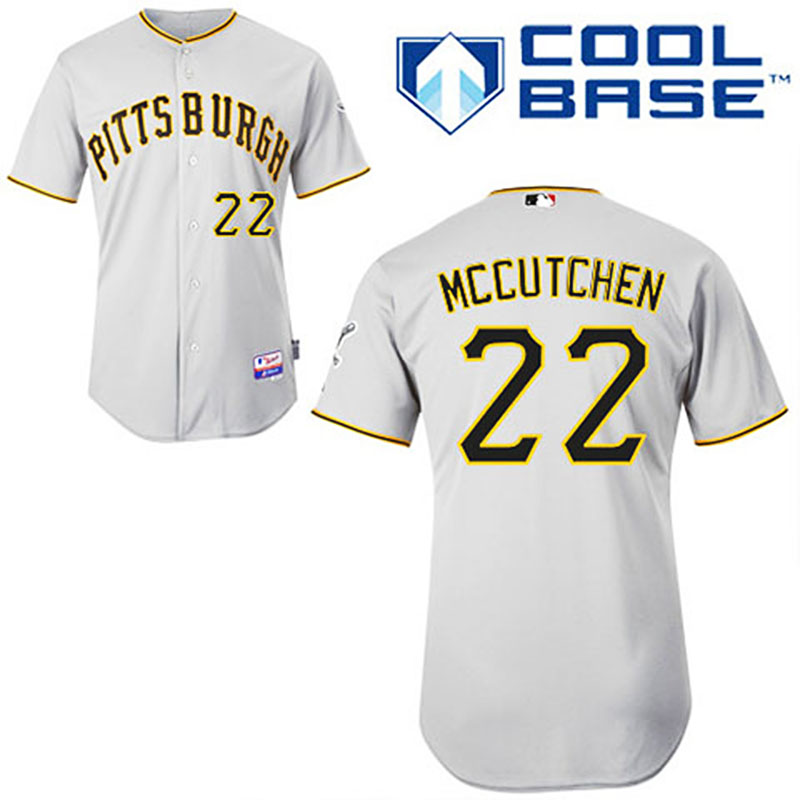 Pittsburgh Pirates #22 Andrew McCutchen Grey Road Cool Base Jersey