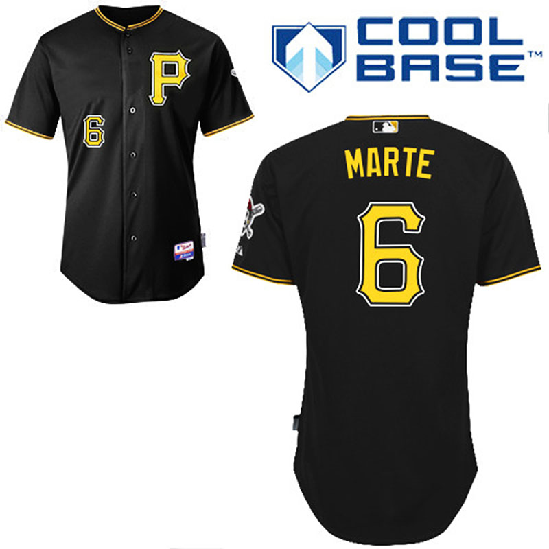 Pittsburgh Pirates #6 Starling Marte Men's Authentic Black Alternate Majestic MLB Cool Base Jersey