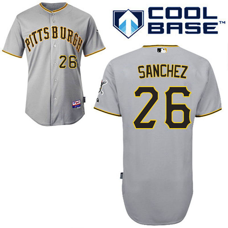 Pittsburgh Pirates #26 Tony Sanchez Men's Authentic Grey Road Majestic MLB Cool Base Jersey