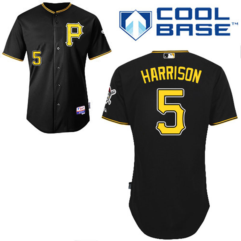 Pittsburgh Pirates #5 Josh Harrison Men's Authentic Black Alternate Majestic MLB Cool Base Jersey