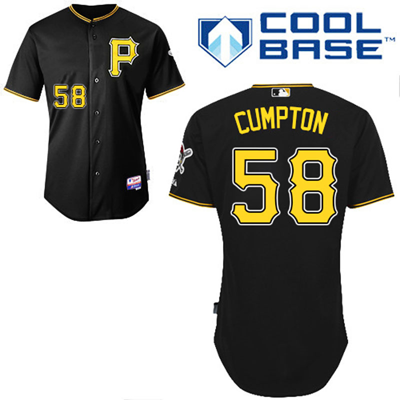 Pittsburgh Pirates #58 Brandon Cumpton Men's Authentic Black Alternate Majestic MLB Cool Base Jersey