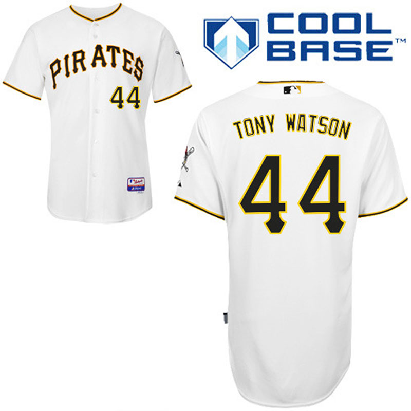 Pittsburgh Pirates #44 Tony Watson Men's Authentic White Home Majestic MLB Cool Base Jersey