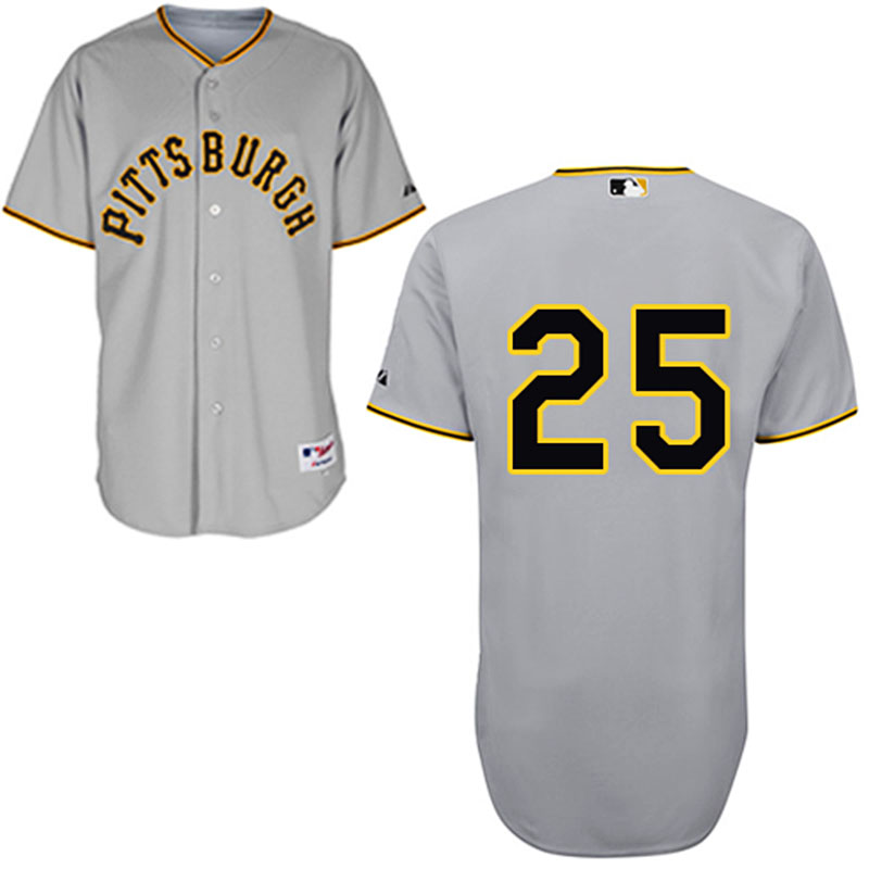 Pittsburgh Pirates #25 Gregory Polanco Men's Authentic Grey 1953 Turn Back The Clock Majestic MLB Jersey