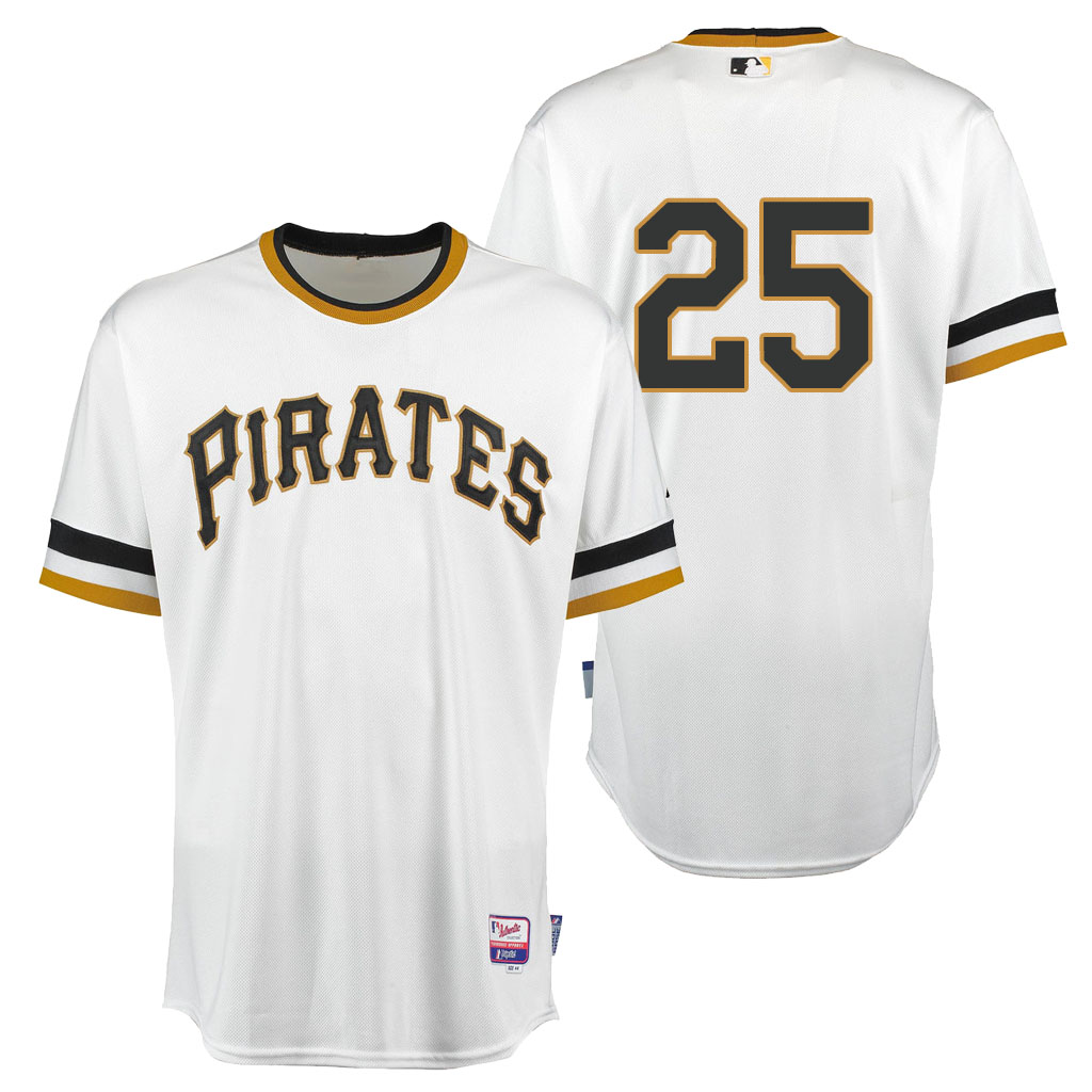 Pittsburgh Pirates #25 Gregory Polanco White Roberto Clemente Day 1971 Throwback Jersey