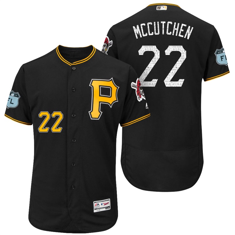 Pittsburgh Pirates Andrew McCutchen #22 Black 2017 Spring Training Grapefruit League Patch Authentic Collection Flex Base Jersey