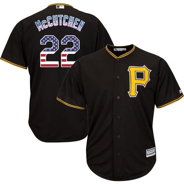 Pittsburgh Pirates #22 Andrew McCutchen Black Stars and Stripes Cool Base Jersey