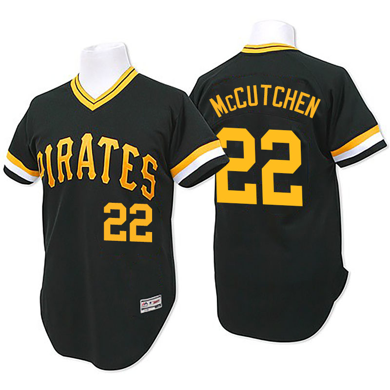 Pittsburgh Pirates #22 Andrew Mccutchen Black Throwback Flexbase Authentic Collection Jersey