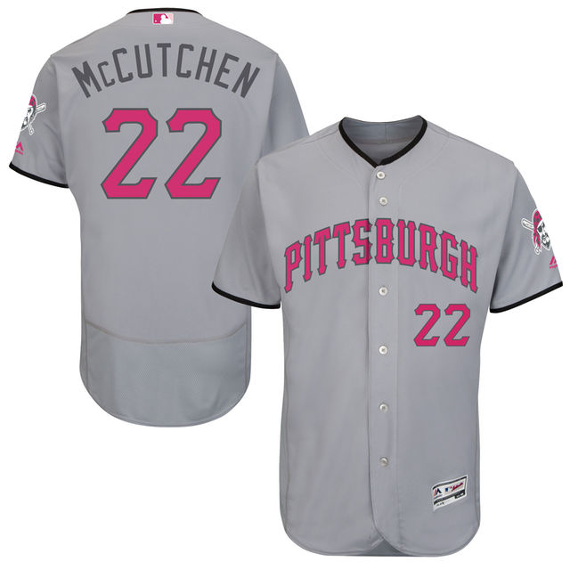 Pittsburgh Pirates #22 Andrew McCutchen Gray Road 2016 Mother's Day Flex Base Jersey