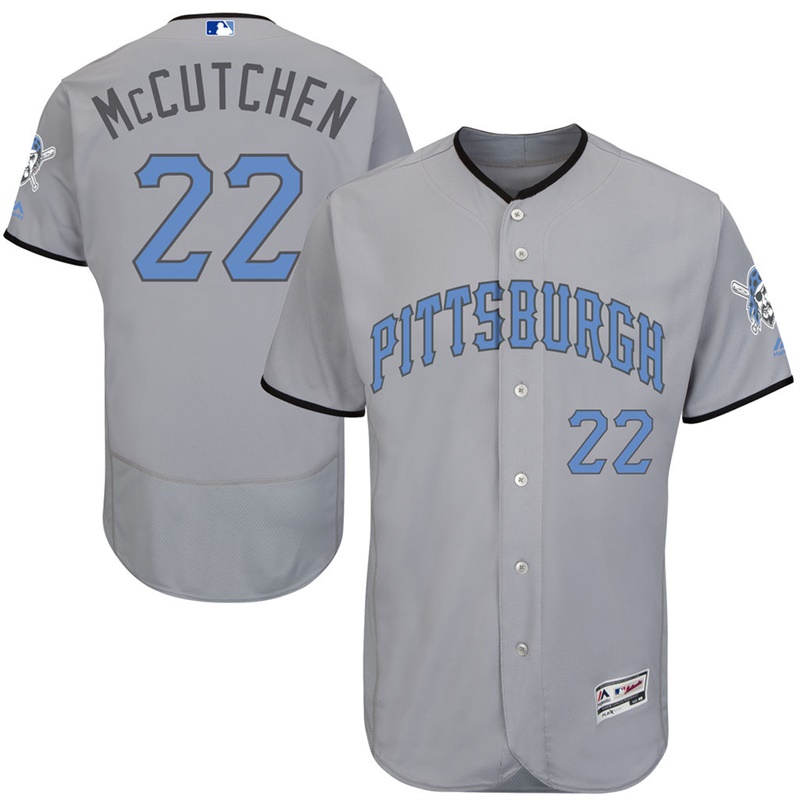 Andrew McCutchen #22 Men Pittsburgh Pirates 2017 Father's Day Gray Flex Base Jersey