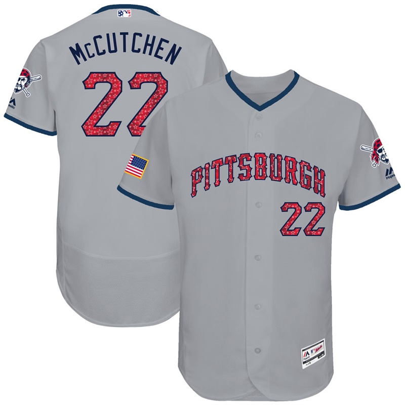 Andrew McCutchen #22 Pittsburgh Pirates 2017 Stars & Stripes Independence Day Gray Flex Base Jersey - Men