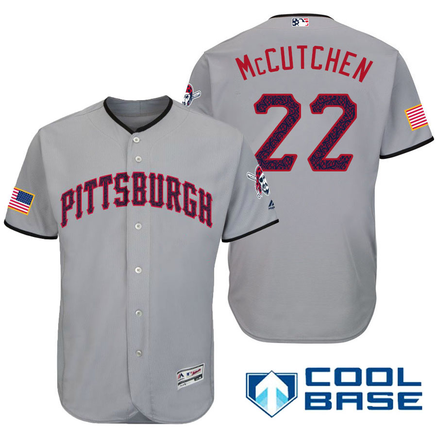 Pittsburgh Pirates #22 Andrew McCutchen Gray Stars & Stripes 2016 Independence Day Cool Base Jersey