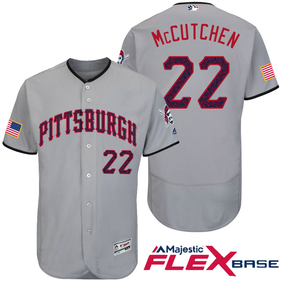 Pittsburgh Pirates #22 Andrew McCutchen Gray Stars & Stripes 2016 Independence Day Flex Base Jersey