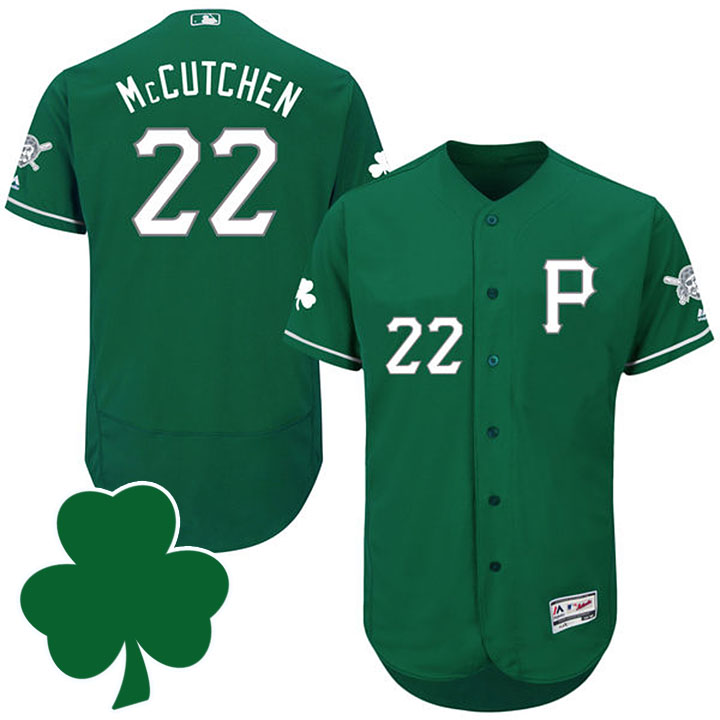 Pittsburgh Pirates #22 Andrew McCutchen St. Patricks Day Green Celtic Flexbase Authentic Collection Jersey