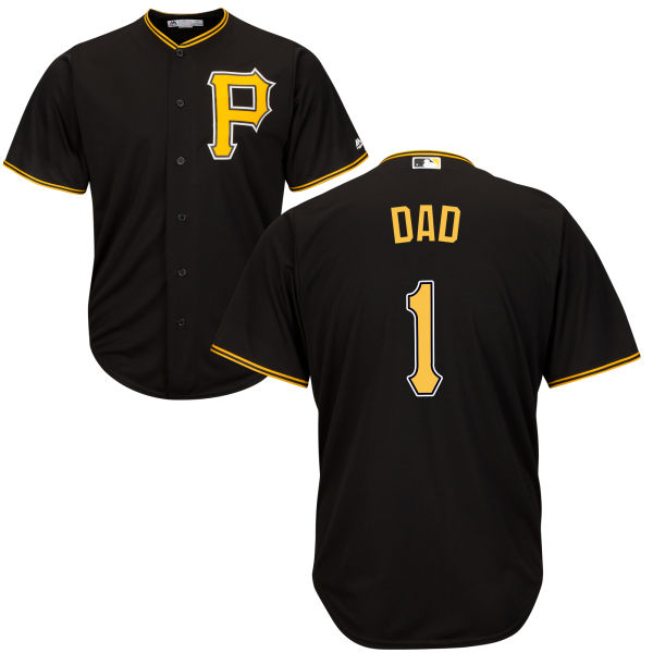 Pittsburgh Pirates Majestic Black Father's Day Gift Authentic Jersey