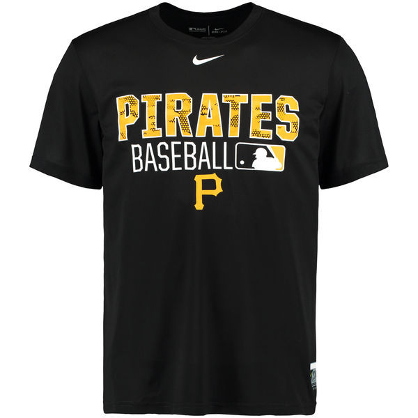 Pittsburgh Pirates Black Wordmark Issue Performance T-Shirt