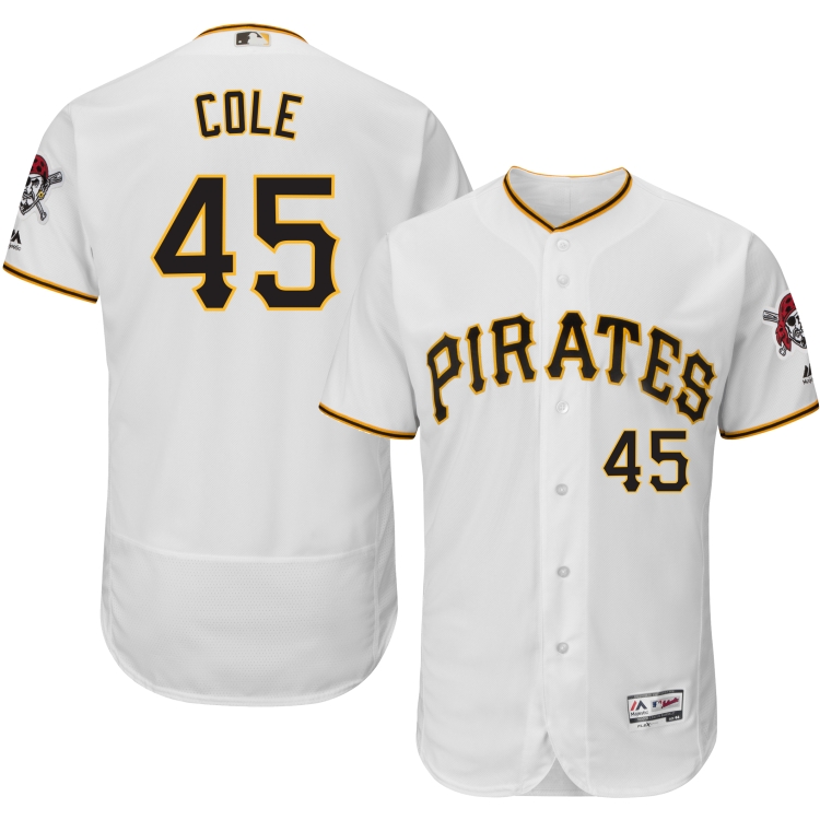 Pittsburgh Pirates #45 Gerrit Cole White Flexbase Authentic Collection Jersey