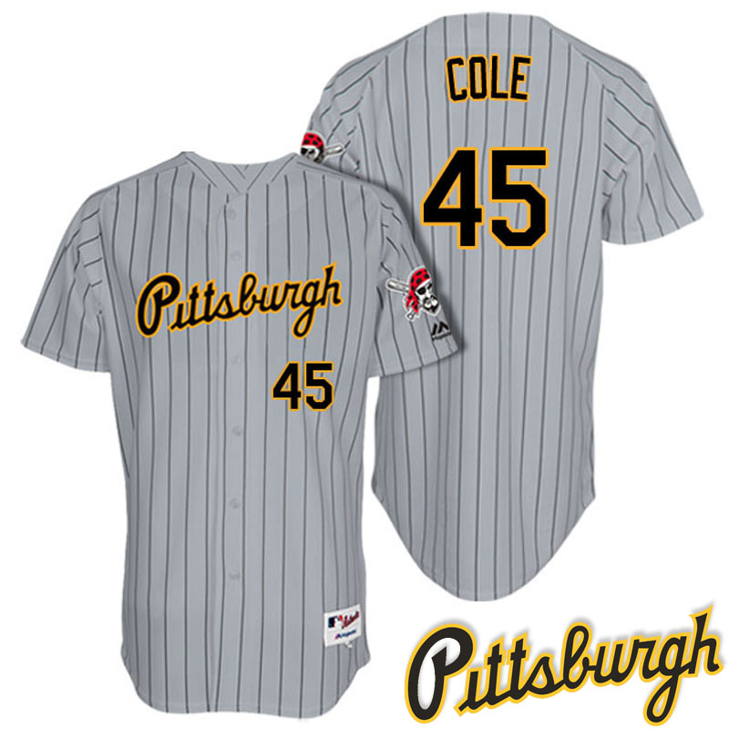 Pittsburgh Pirates Gerrit Cole #45 Gray 1997 Turn Back The Clock Throwback Jersey