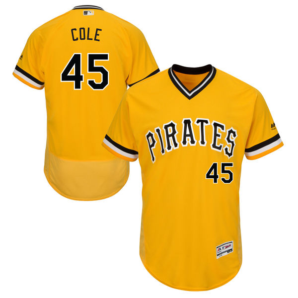 Pittsburgh Pirates Gerrit Cole #45 Yellow Authentic Collection Flexbase Jersey