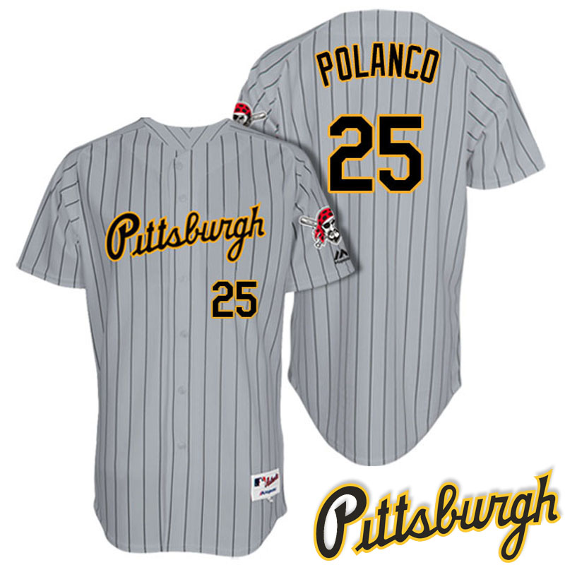 Pittsburgh Pirates Gregory Polanco #25 Gray 1997 Turn Back The Clock Throwback Jersey