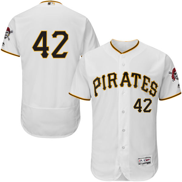 Pittsburgh Pirates Jackie Robinson #42 Majestic White Authentic Collection Flexbase Jersey