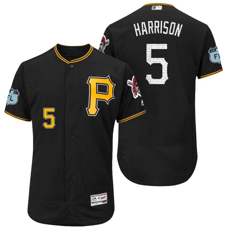 Pittsburgh Pirates Josh Harrison #5 Black 2017 Spring Training Grapefruit League Patch Authentic Collection Flex Base Jersey