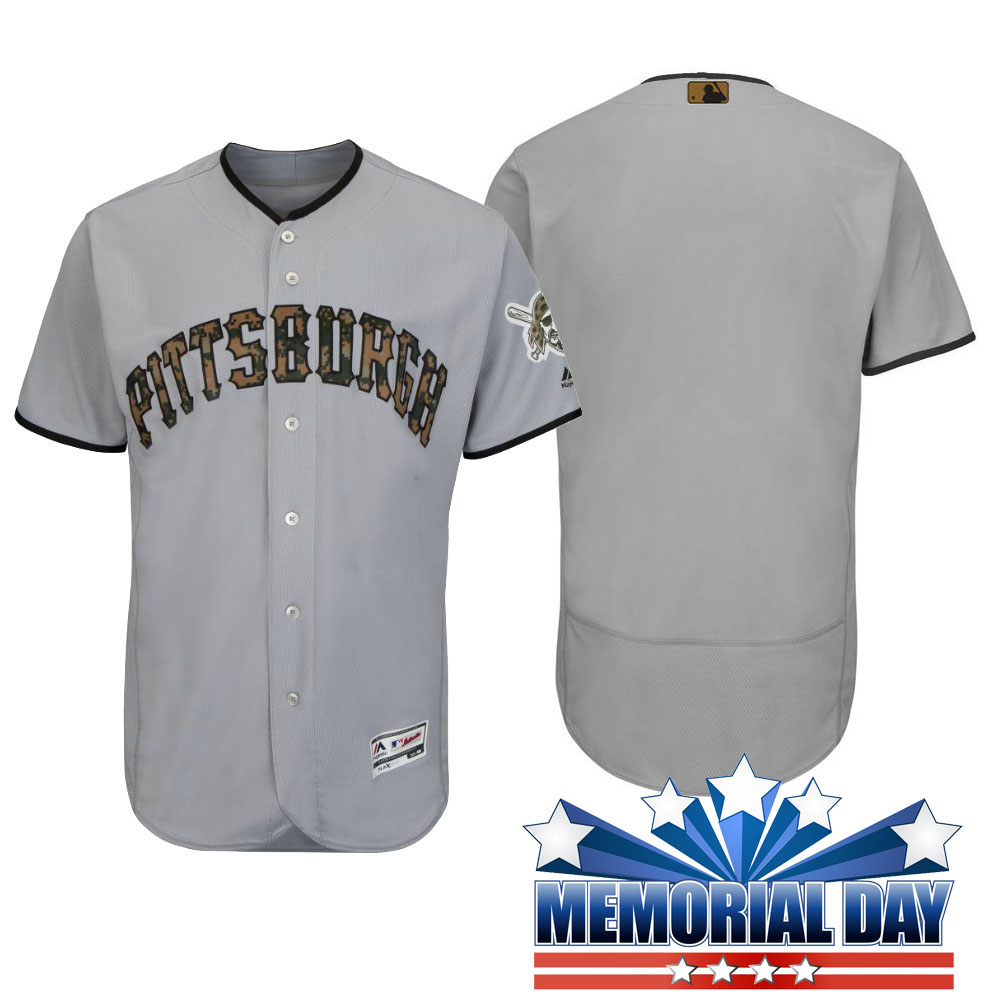 Pittsburgh Pirates Memorial Day Gray Camo Flex Base Team Jersey