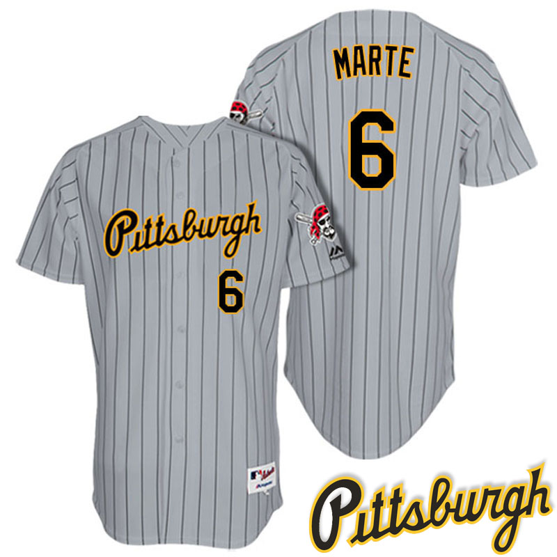 Pittsburgh Pirates Starling Marte #6 Gray 1997 Turn Back The Clock Throwback Jersey