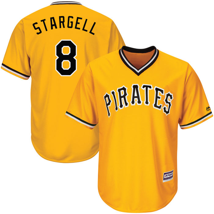 Pittsburgh Pirates Willie Stargell #8 Gold Official Throwback Cool Base Jersey