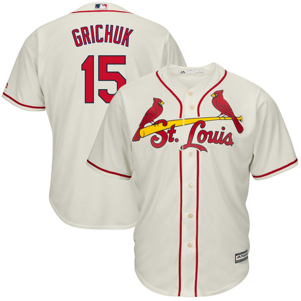 Randal Grichuk #15 St. Louis Cardinals Majestic Cream Official Cool Base Jersey