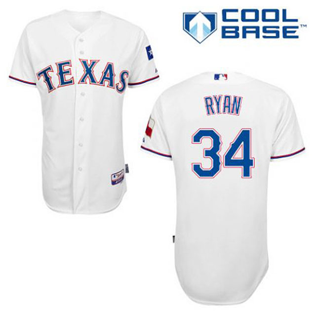 Texas Rangers #34 Nolan Ryan White Cool Base Player Jersey