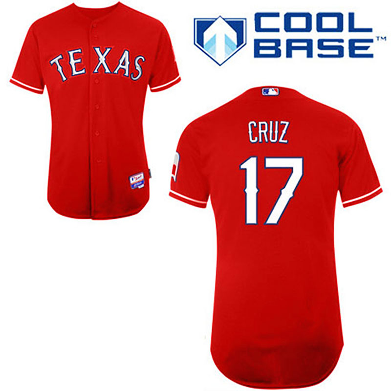 Texas Rangers #17 Nelson Cruz Youth Red Alternate 1 Cool Base Jersey