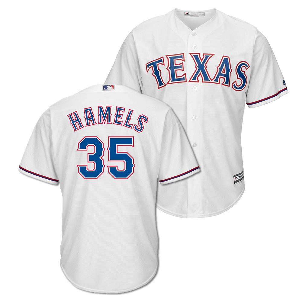 Texas Rangers #35 Cole Hamels White Cool Base Player Jersey