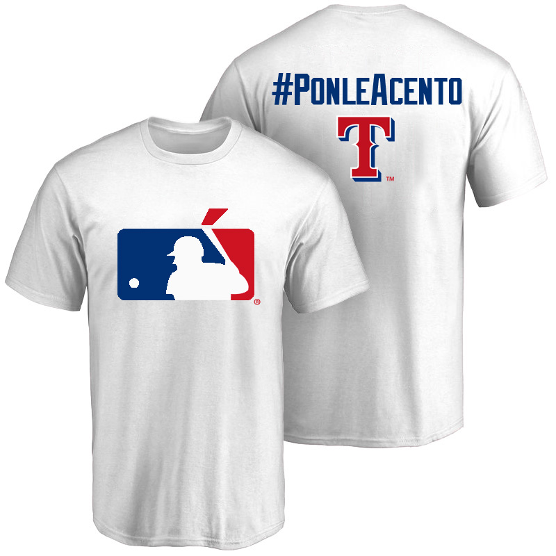 Texas Rangers White Hispanic Heritage Month PonleAcento T-Shirt